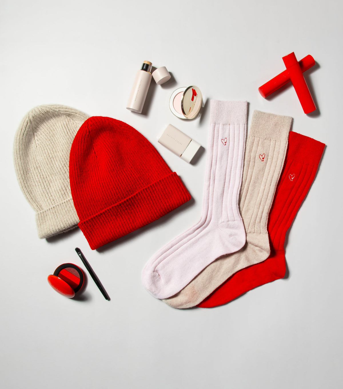 Cashmere Beanie - Tomato Red