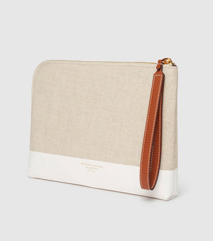 The Makeup Pouch - Linen and Crème