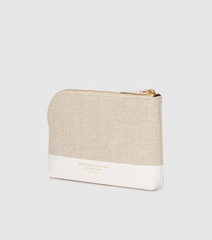 The Makeup Pouch - Linen and Crème