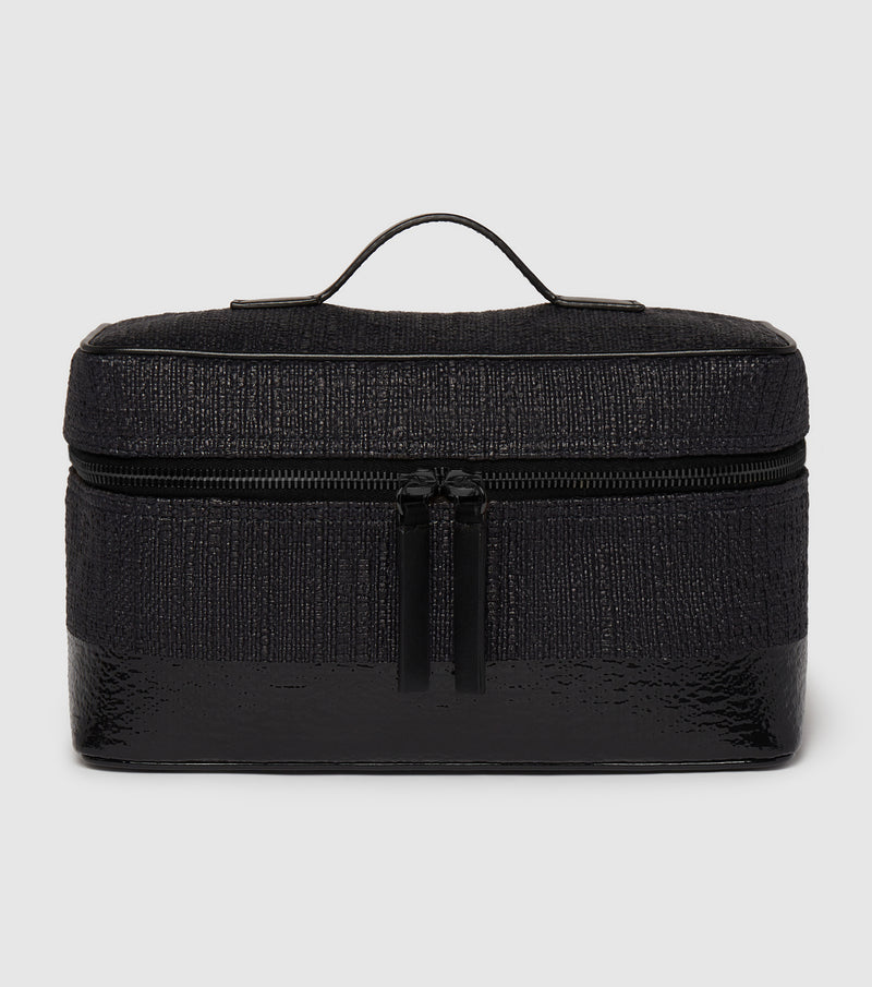 OVAL TECHNICAL FABRIC TOILETRY BAG - Black